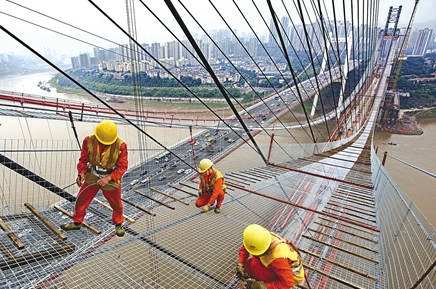 桥梁工程猫道搭建用卷扬机牵引作业